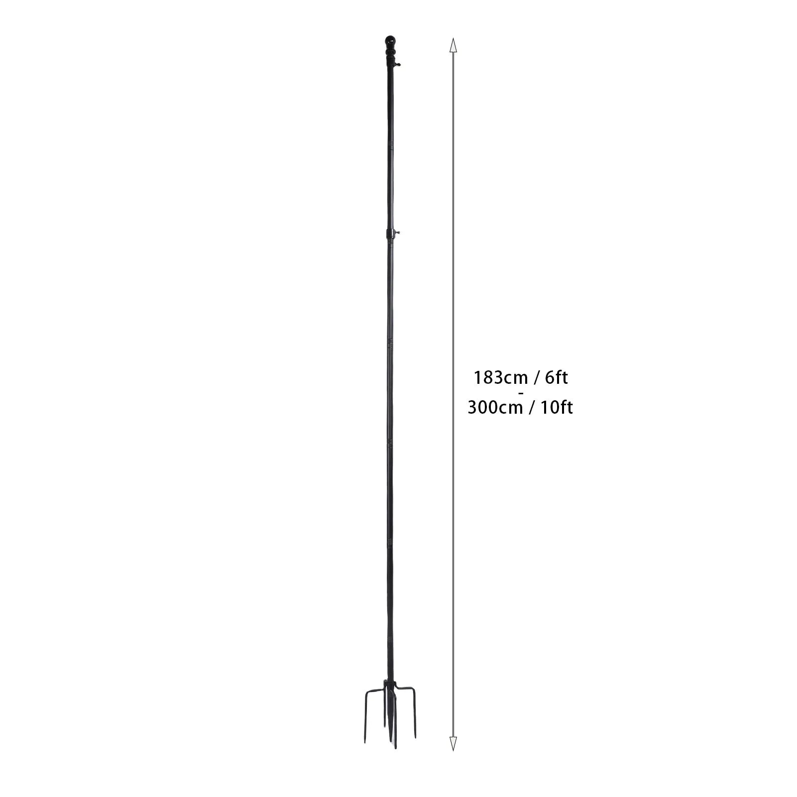 10 FT Ground Garden Flag Pole Thickened Stainless Steel Flagpole Outdoor Flag Pole Tool with 5 Prong Base for Yard Garden Zpaxo