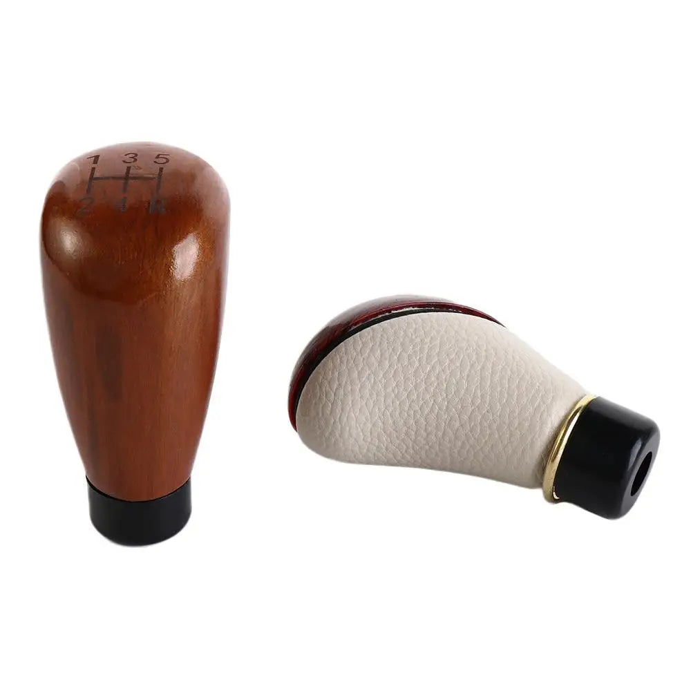 Imitation Peach Wood PU Leather Diameter Gearstick Lever Manual Gear Zpaxo