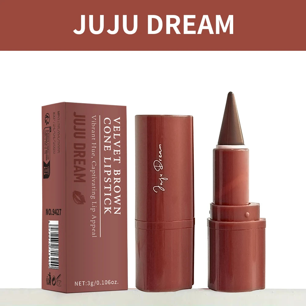 6-color conical gradient lip liner pen - matte black brown velvet lipstick, waterproof and non-greasy, blush and lip color pen, Zpaxo