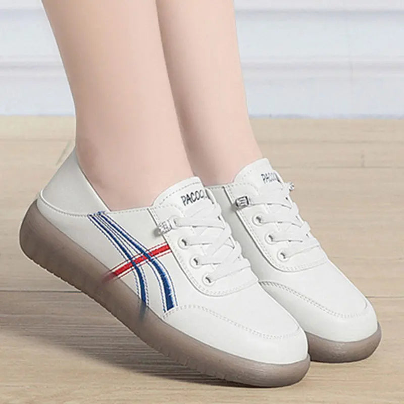 Casual Shoes Soft Sole Non-slip Women's Travel Comfortable White Beef Zpaxo