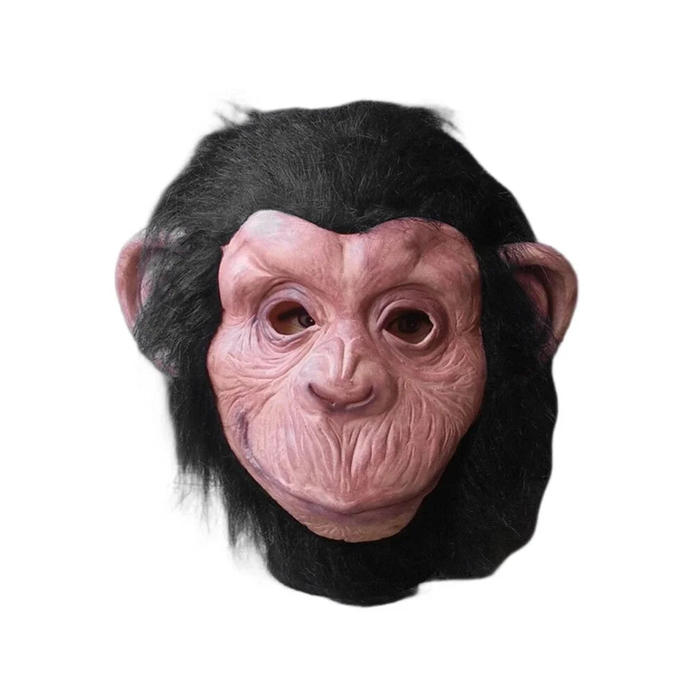 Deluxe Chimp Latex Full Head Mask – Halloween Cosplay Monkey