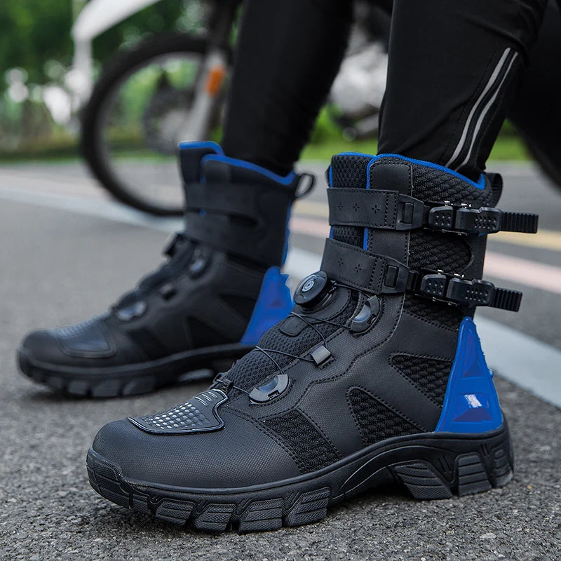Lexsan Motorcycle Boots Men Leather Motos Breathable Anti Slip