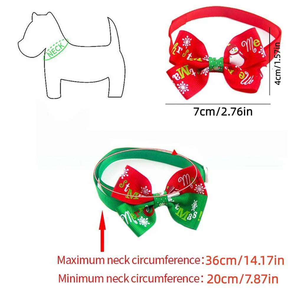 Pet Cat Christmas Collar Birthday Gifts Bowknot Neck Strap Costume