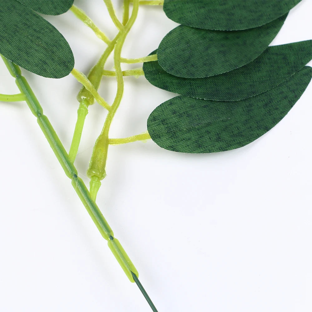 2Pcs Artificial Leaves Plant 18.5 Inch Faux Green Leaf Garland Branches for Wedding Bouquet Table Home Decor Zpaxo