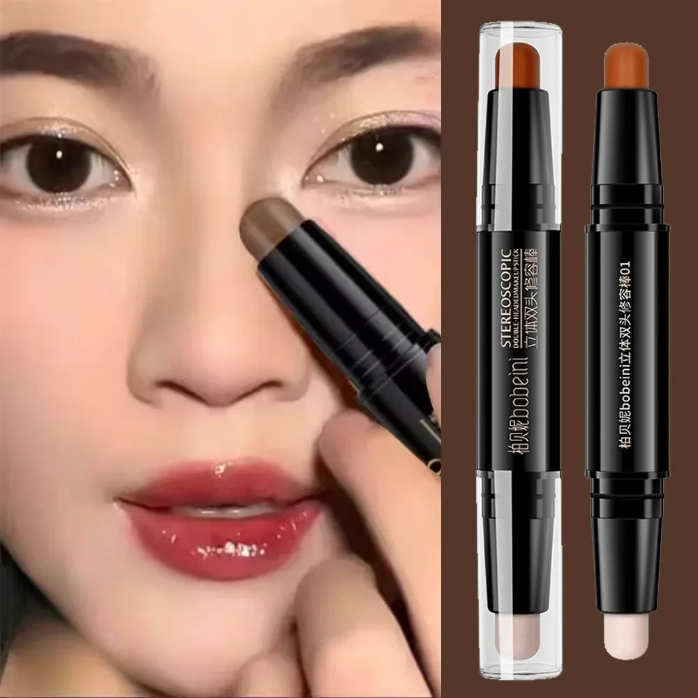 Double-head Highlighter Concealer Trimming Stick Nose Shadow Cream Zpaxo