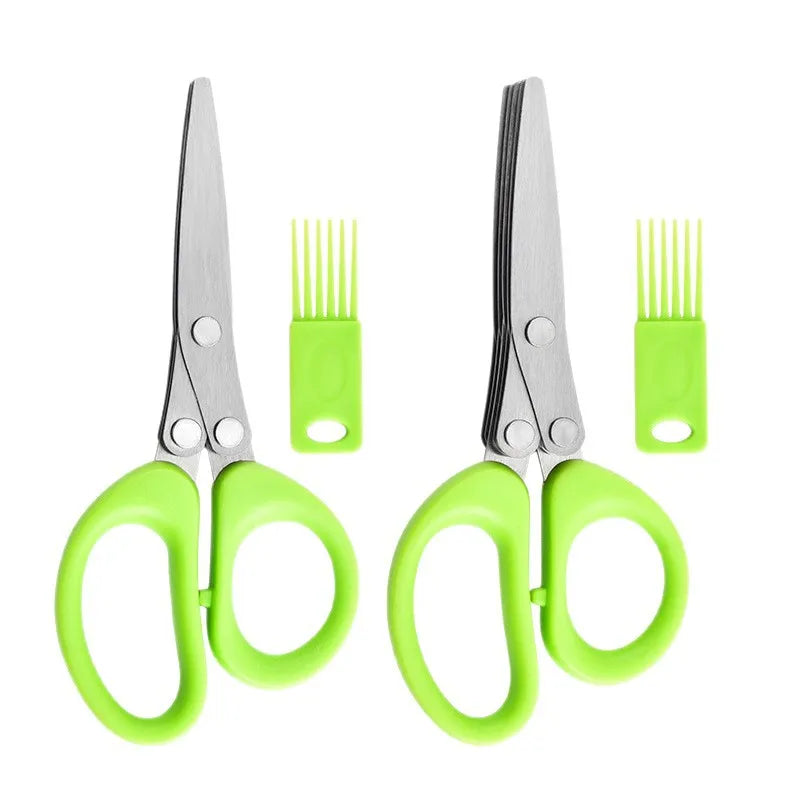 New kitchen cutting stainless steel multi-layer scallion scissors with three to five layers of creative home vegetable scissors Zpaxo