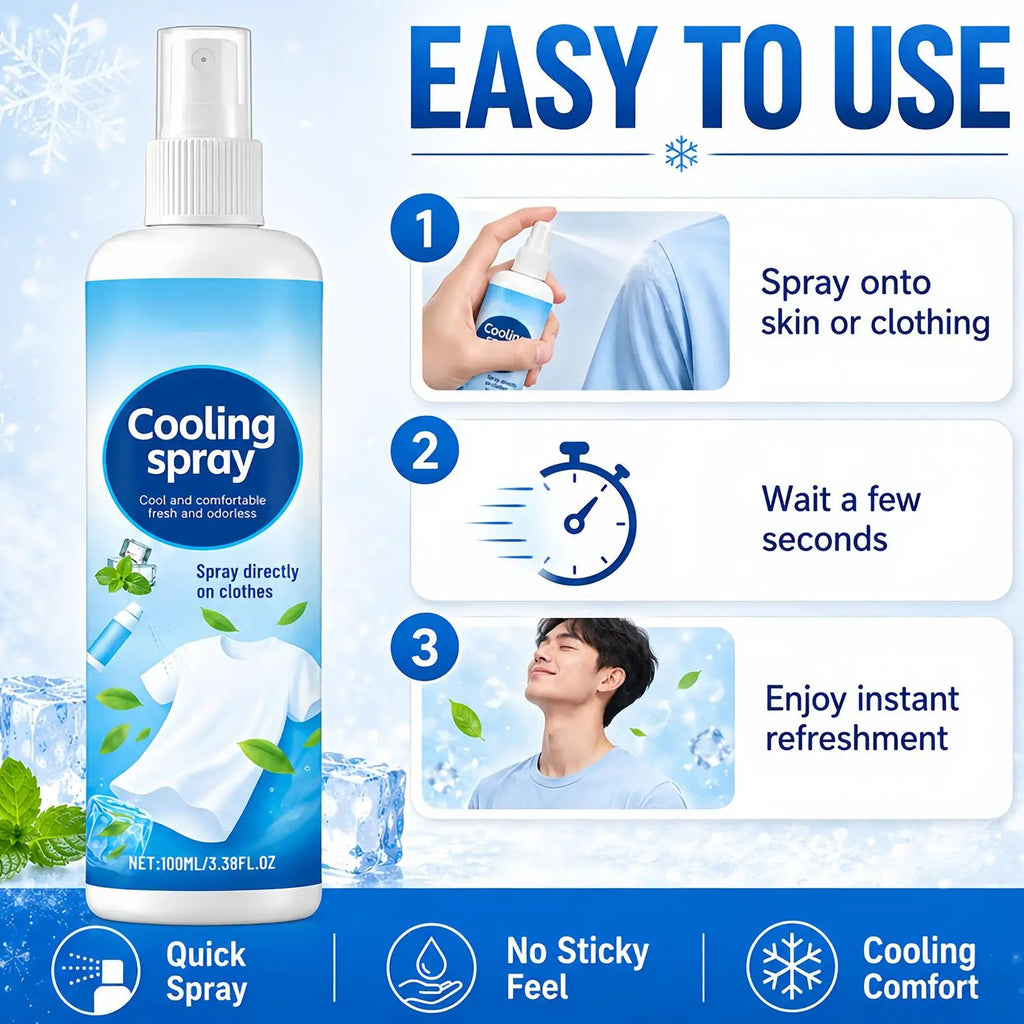 Cooling Spray Summer Portable Long-lasting Hydrating Body Clothing