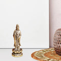 Mini Brass Guan Yin Lotus Statue | Feng Shui Figurine Decor Brass Figurine Statue Zpaxo Style A