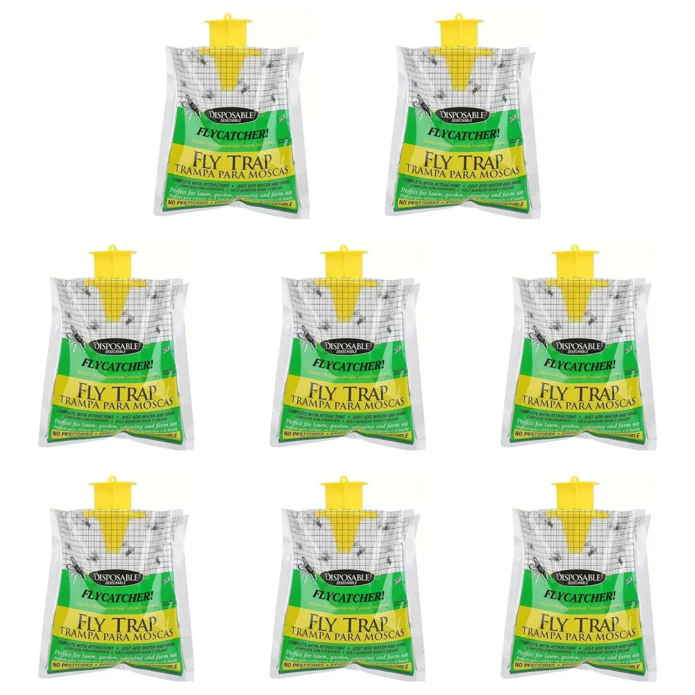 1-10Pcs Hanging Fly Trap Disposable Fly Catcher Bag Mosquito Trap Catcher Fly Wasp Insect Bug Killer Flies Trap for Outdoor Zpaxo 8 PCS