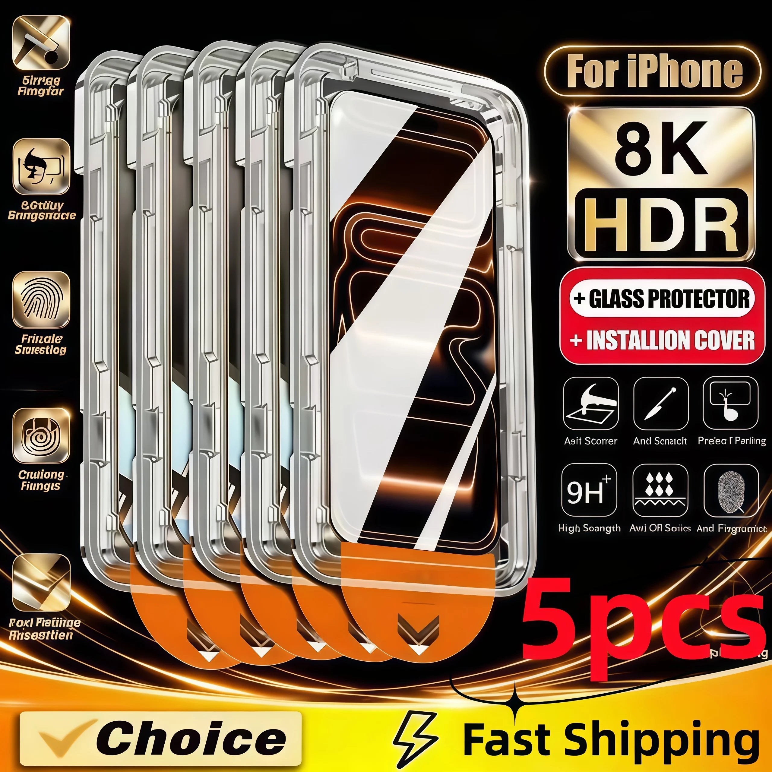 HD Oleophobic Coating Dust Easy Installation Screen Protector