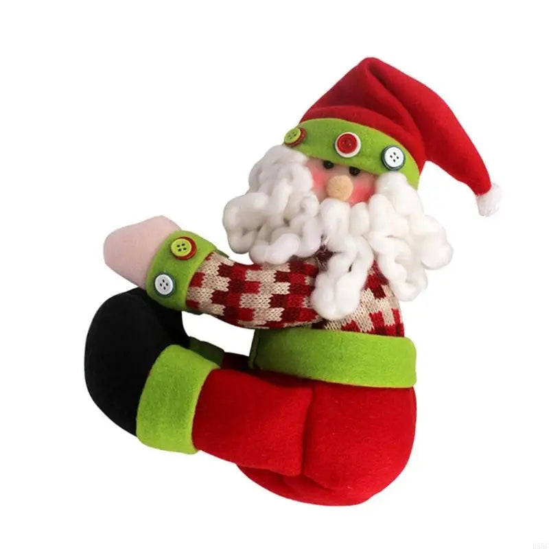 Holiday Themed Knitted Santa Snowmans Tree Toppers Star Fabric