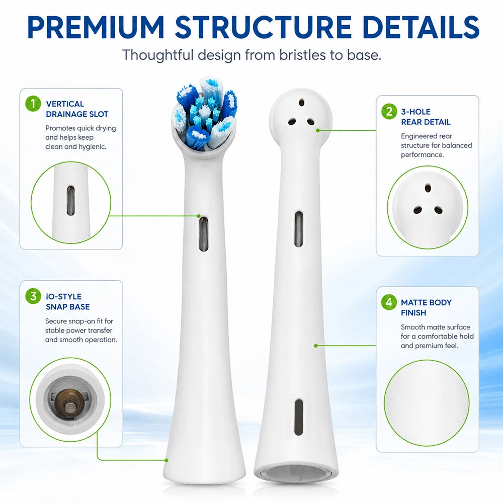 4 Electric Toothbrush Heads Replacement Compatible Oral-b Io Series 2 Zpaxo