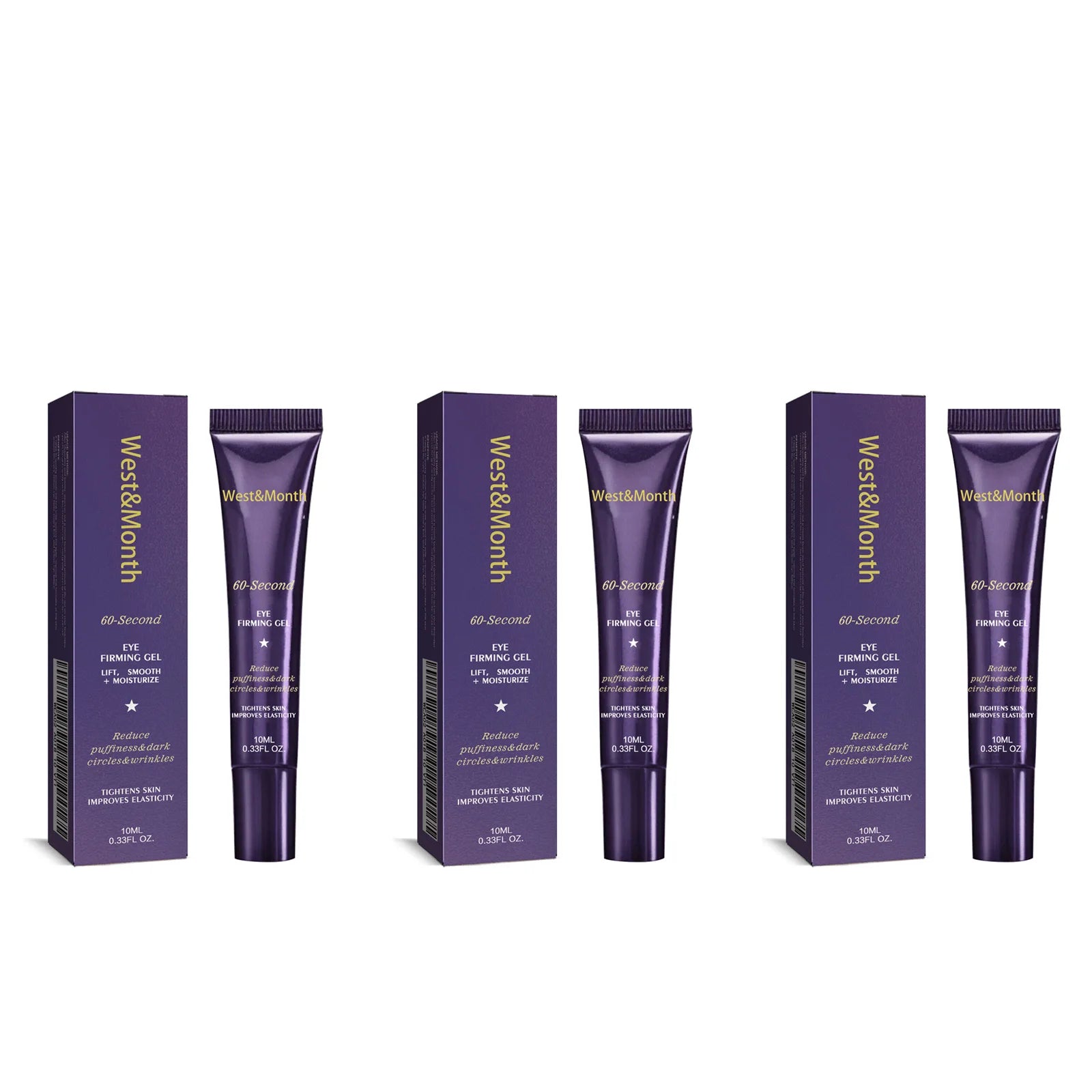 WEST MONTH Firming Eye Gel – Dark Circles & Puffiness Eye Firming Gel Zpaxo 3 x 10ml Boxed