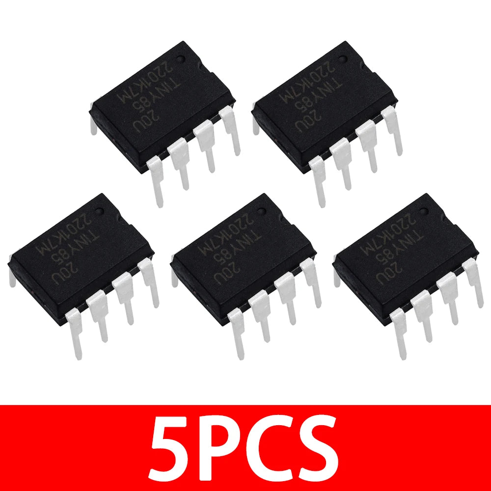M Icrochip ATTINY85-20PU DIP-8 8-bit AVR Microcontroller 20MHz 8KB Zpaxo 5pcs
