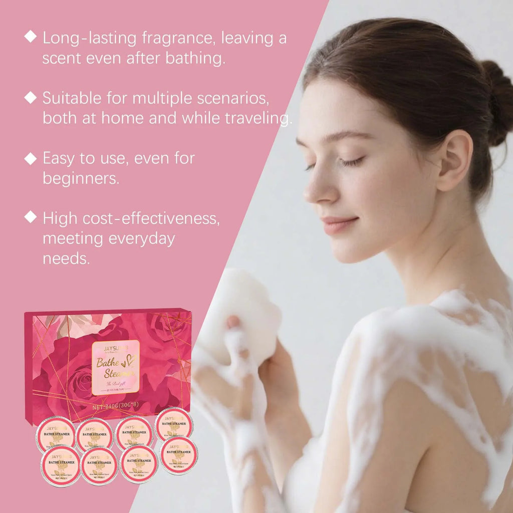 Rose Aromatherapy Shower Tablets – Relaxing Shower Steamers 8pc Aromatherapy Shower Steamers Zpaxo