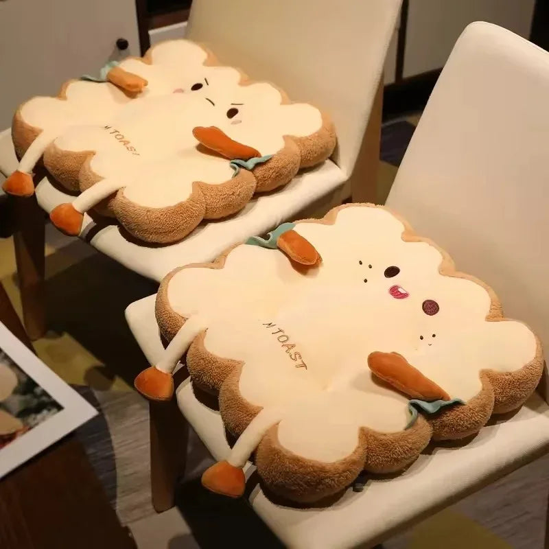 Comfy Cartoon Toast-shaped Seat Back Cushion Washable Anti-fatigue