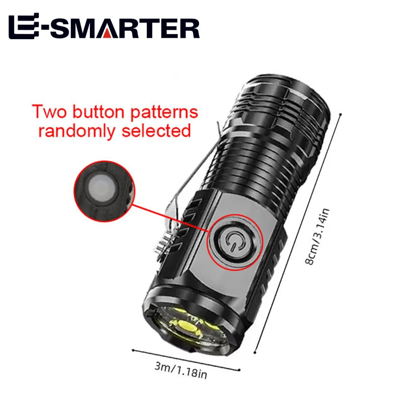 ESMARTER Mini LED Flashlight 600LM Rechargeable Torch Pen Clip