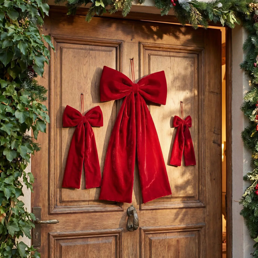 Soft Velvet Ribbon Bow Ornaments Christmas Tree Decor Versatile