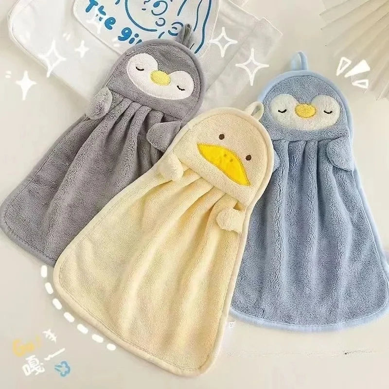 Cartoon Penguin Duck Hand Towel Washcloth Cute Small Towels Strong