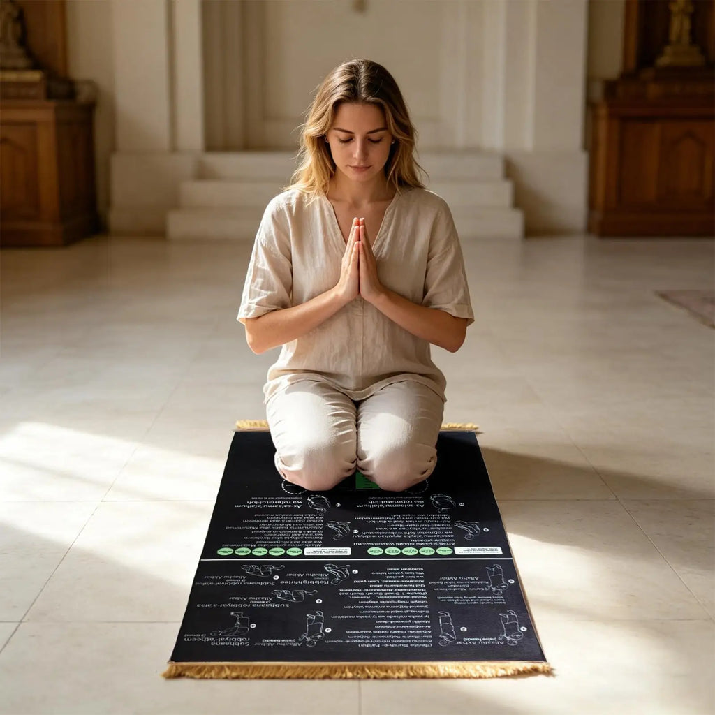 Prayer Mat 50x90cm Bilingual Guided Educational Rug Soft Step