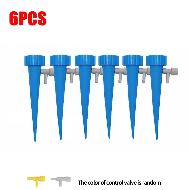 Automatic Drip Irrigation System Self Watering Adjustable for Flower Plants Greenhouse Garden Auto Water Dripper Device Zpaxo 6PCS-Blue