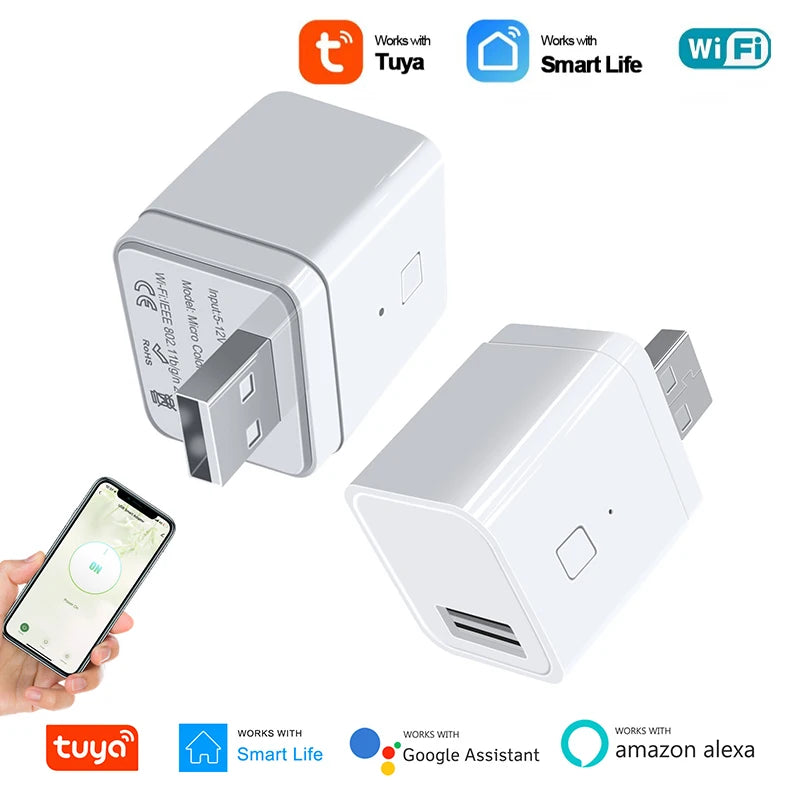 Tuya Smart WiFi Micro USB Adaptor Switch 5V Mini 1 USB Power Adaptor Smart Life Control Via Alexa Google Smart Home Yandex Alice Zpaxo