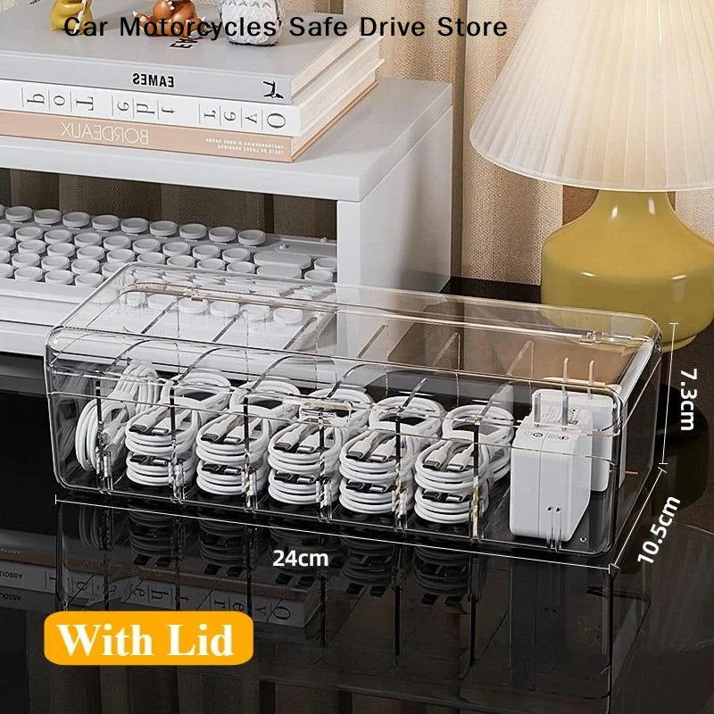 ACable Organizer Box Wire Ties Plastic Cord Storage Lid Electronics