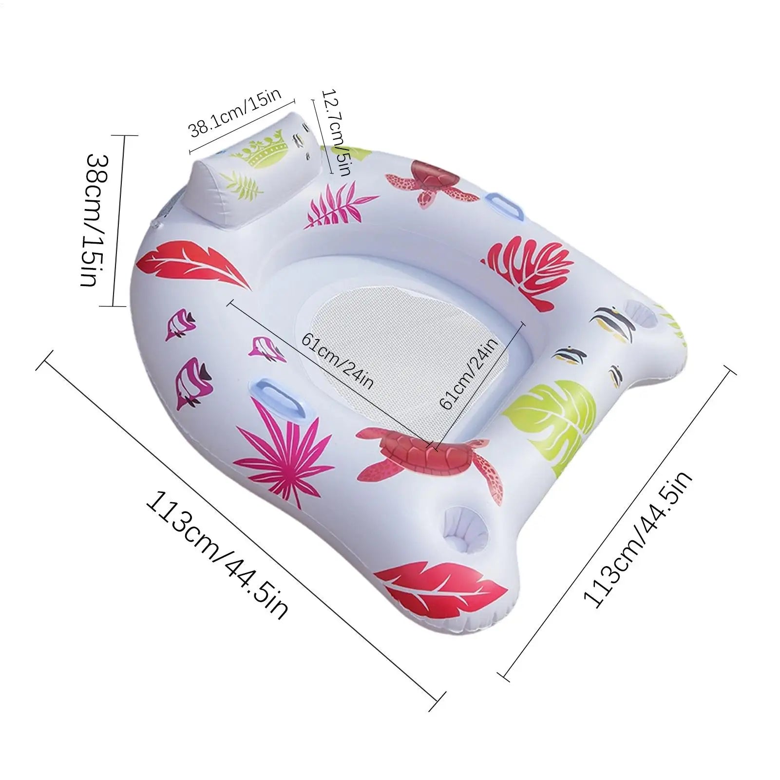 Floating Chair Pool Floaty Toys LED Lights Inflatable Float Beach Zpaxo