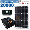 SOECOPO 20000W Complete Solar System Set 500W Solar Panel, Inverter(2 Sockets) 12V/24V 110V/220V, 100A Controller Home, Camping Zpaxo 12V 24V To 220V 50Hz