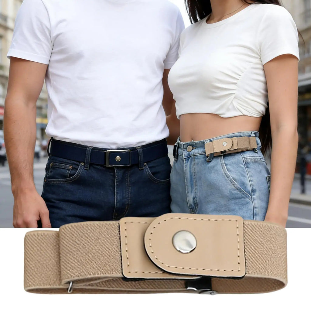 1 Pair No Buckle Elastic Belt Stretchable Adjustable Waistband Women
