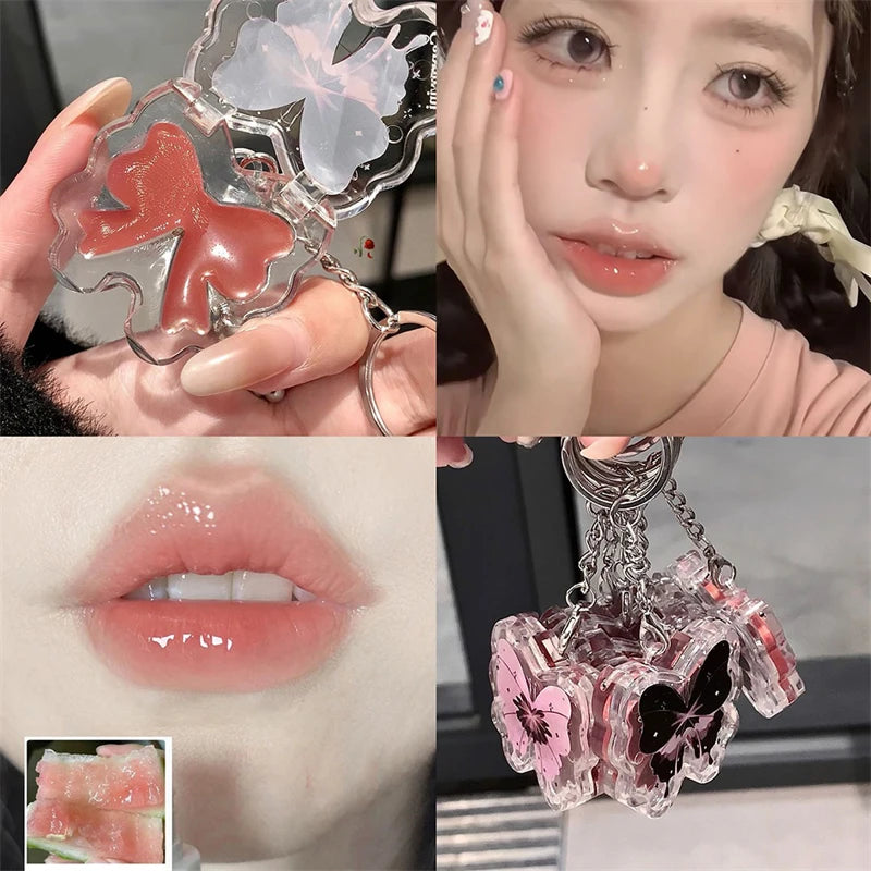 Butterfly Jelly Mirror Water Lip Gloss Portable Moisturizing Lip Balm Waterproof Liquid Lipstick Lipgloss Makeup Korean Cosmetic Zpaxo 3B