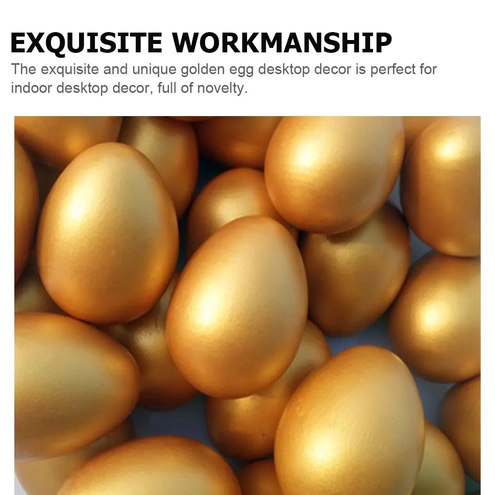 3D Wooden Easter Egg Golden Ornament DIY Decoration Kids Adults