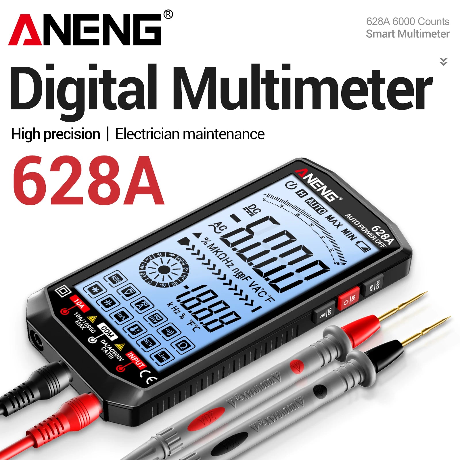 High-precision Multimeters ANENG 628A Type-c Direct Charging Lithium