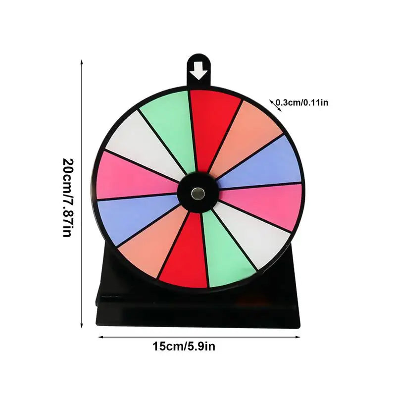 Spin Wheel for Prizes 20cm Lottery Activity Turntable Draw Spining Prize Lucky Wheel of Fortune Game Color Dry Erase Zpaxo
