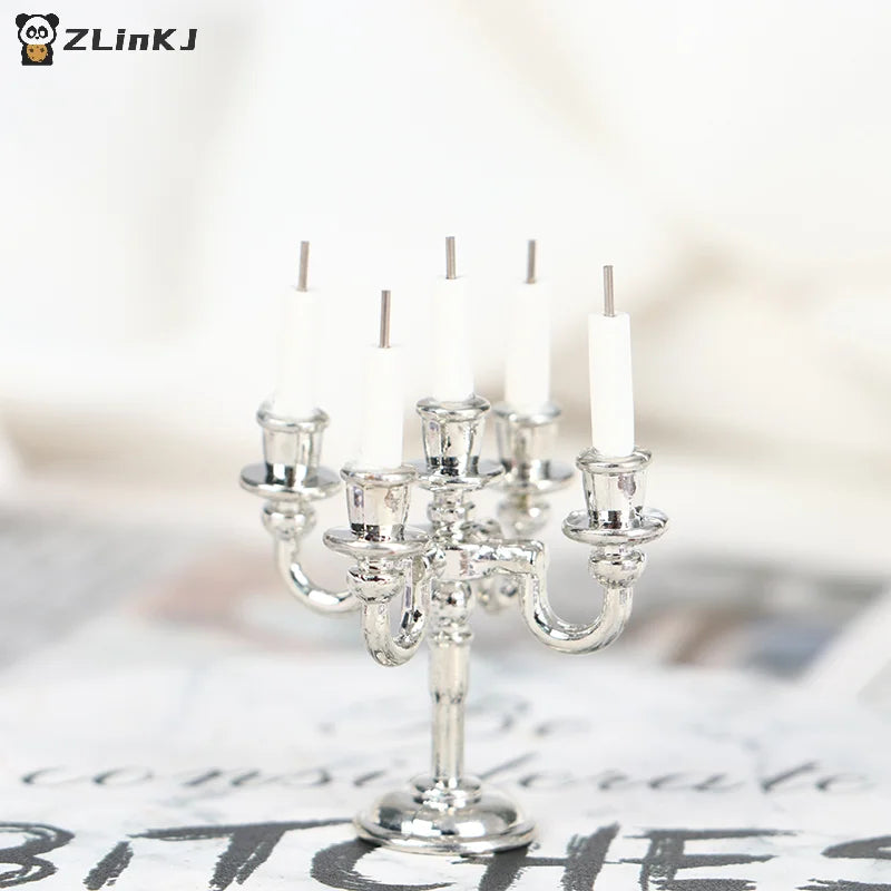 ▶1:12 Dollhouse Candle Holder Miniature Candlestick Doll Accessories Playing House Scene Model Photo Props Kidds Toy Gift Zpaxo