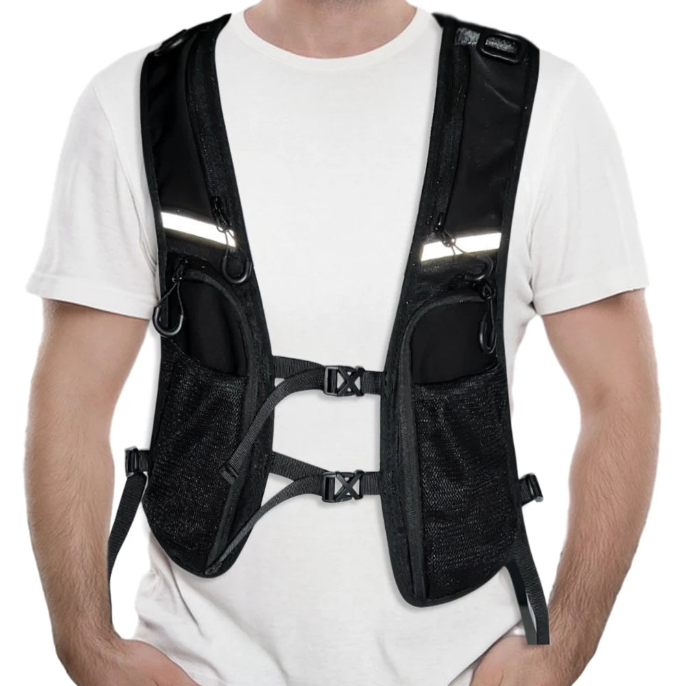 Reflective Storage Phone Bag Functional Vest Lightweight Backpack