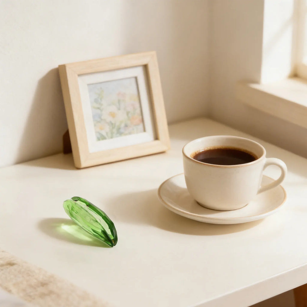 Crystal Snow Pea Artificial Vegetable Ornament Realistic Green Dining