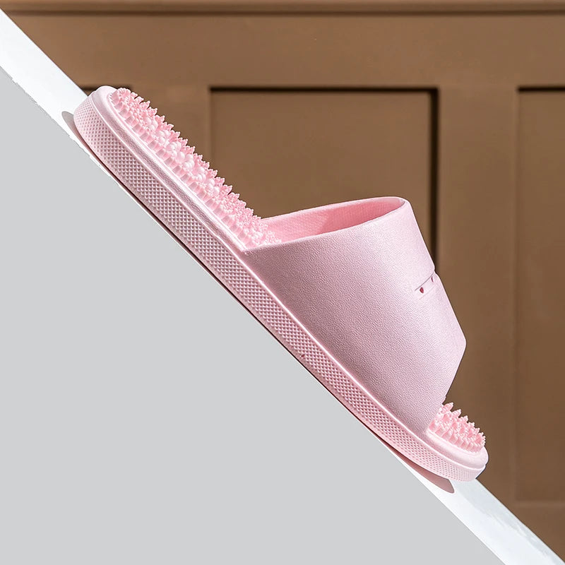 Summer Slippers Men PVC Massage Soft Non-slip Solid Comfortable