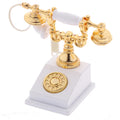 ▶1Pc 1:12 Dollhouse Miniature Phone Model Retro Rotary Telephone for Doll House Decor Zpaxo White
