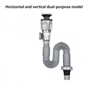 Universal Sink Drainage Pipe Telescopic Deodorizing Bathroom Kitchen Zpaxo grey