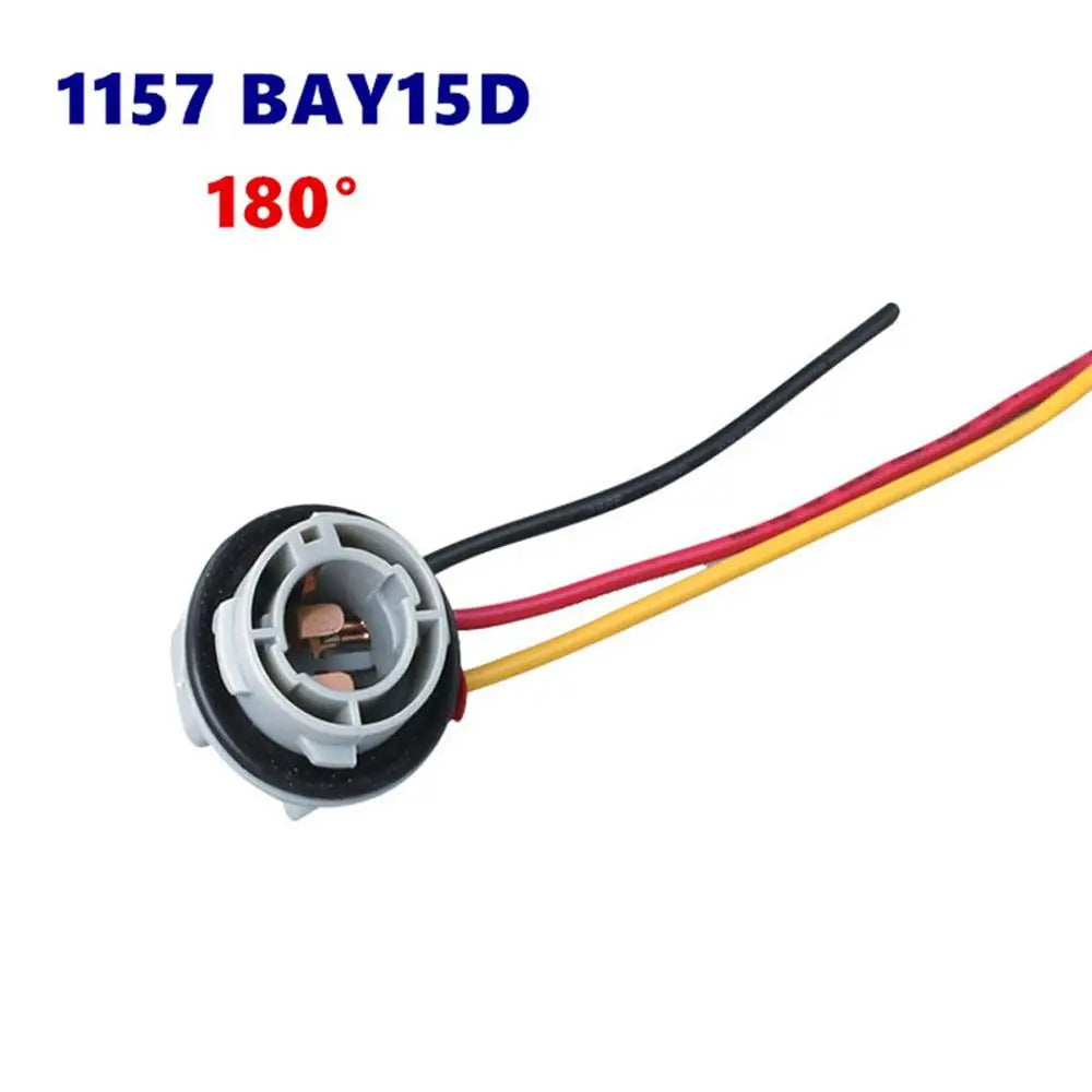 1157 BAY15D Headlight Round Socket Lamp Connector Turn Signal Light Light Base Light Bulb Socket Light Bulb Holder Lamp Holder Zpaxo