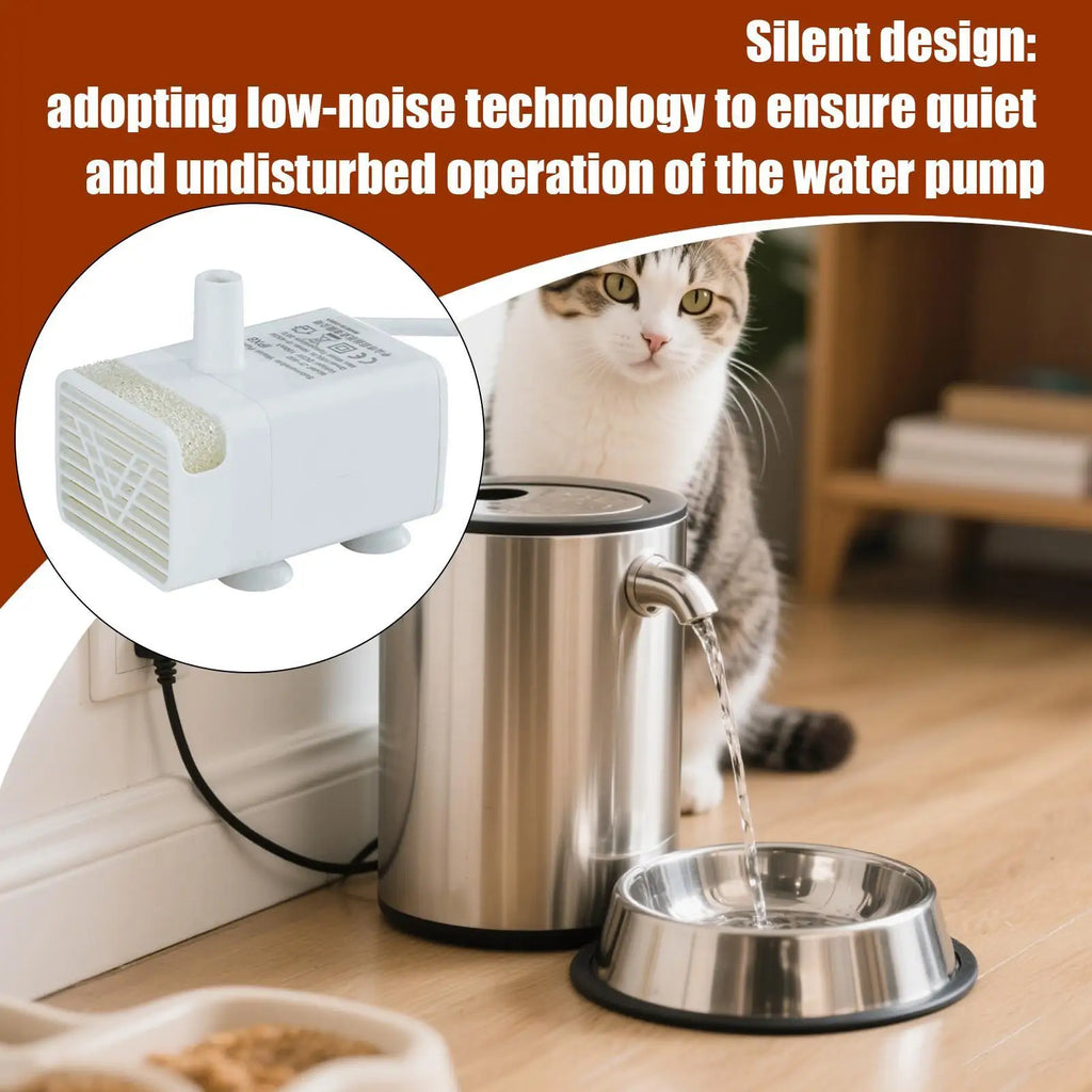 Pet Fountain Motor Submersible Pump Silent USB Cat Water Quiet