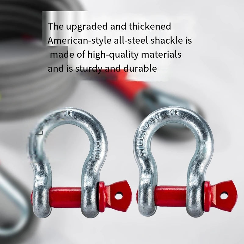 Heavy-Duty Polyester Towing Rope with Steel Shackle | Off-Road