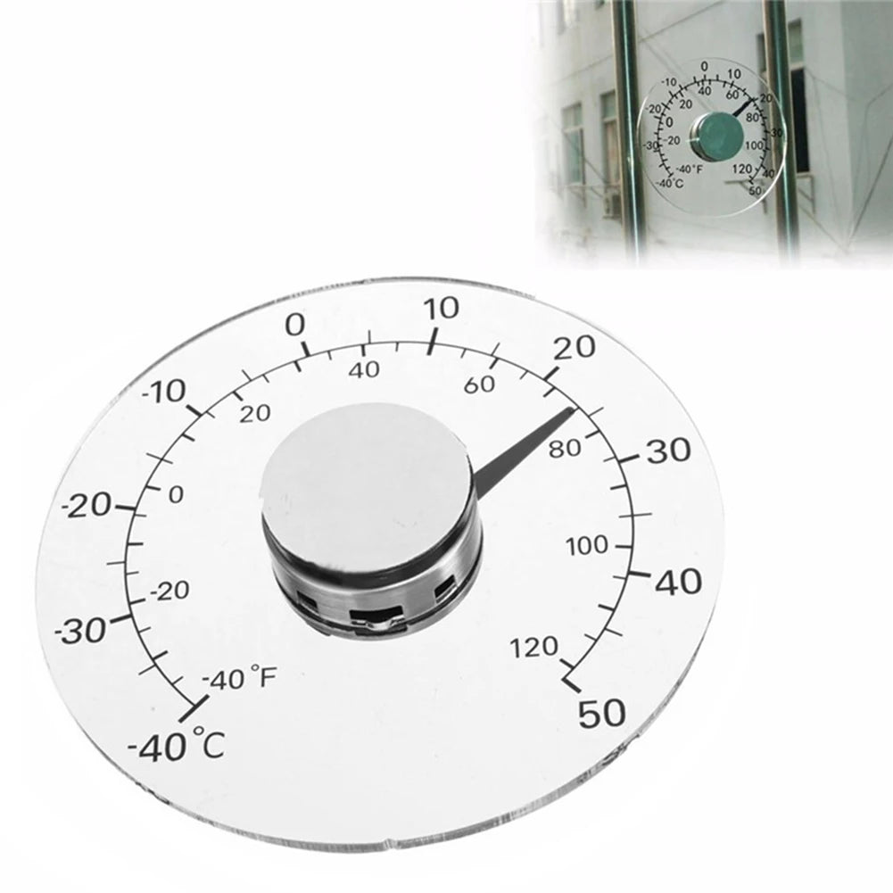 Mini Pointer Temperature Meter Monitor Thermometer Window Wall Indoor
