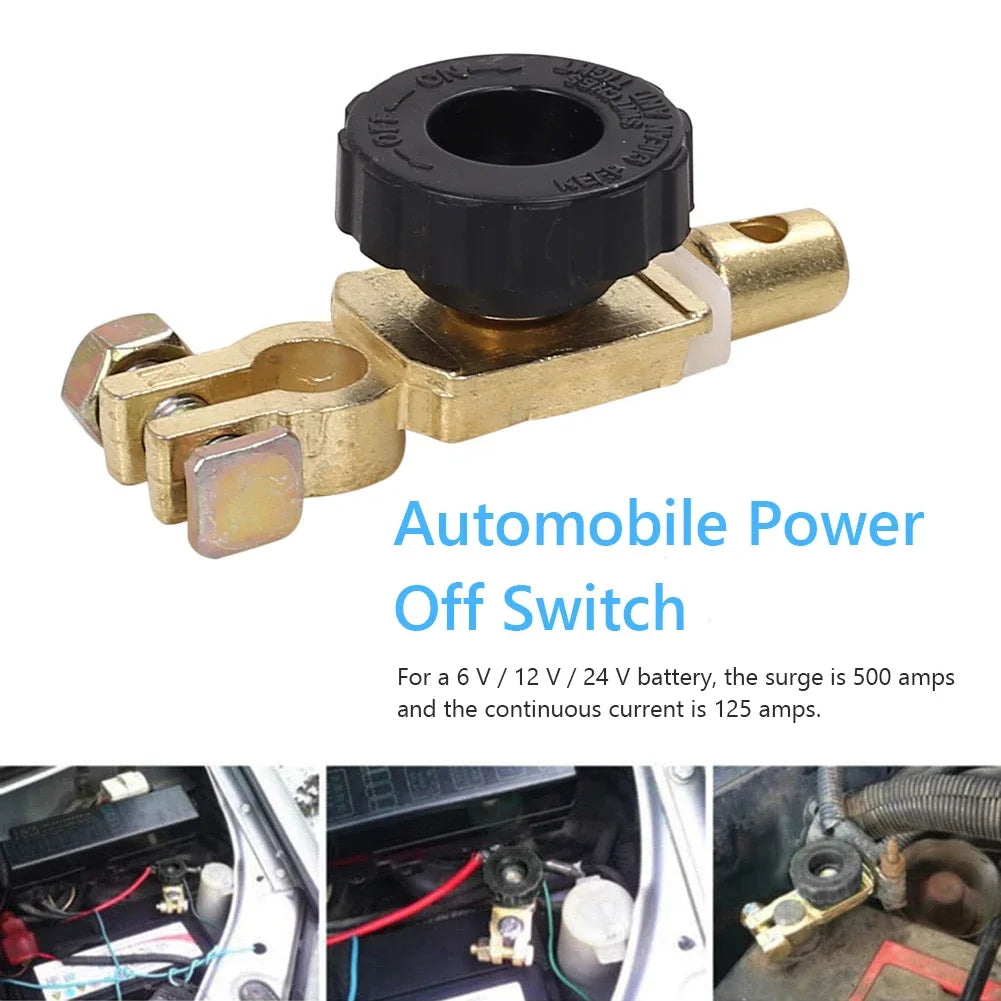 10-1PCS Battery Disconnect Isolator Cut Off Switch 12V 24V 17MM Car Battery Power-off Standard Negative Terminal Car Accessories Zpaxo