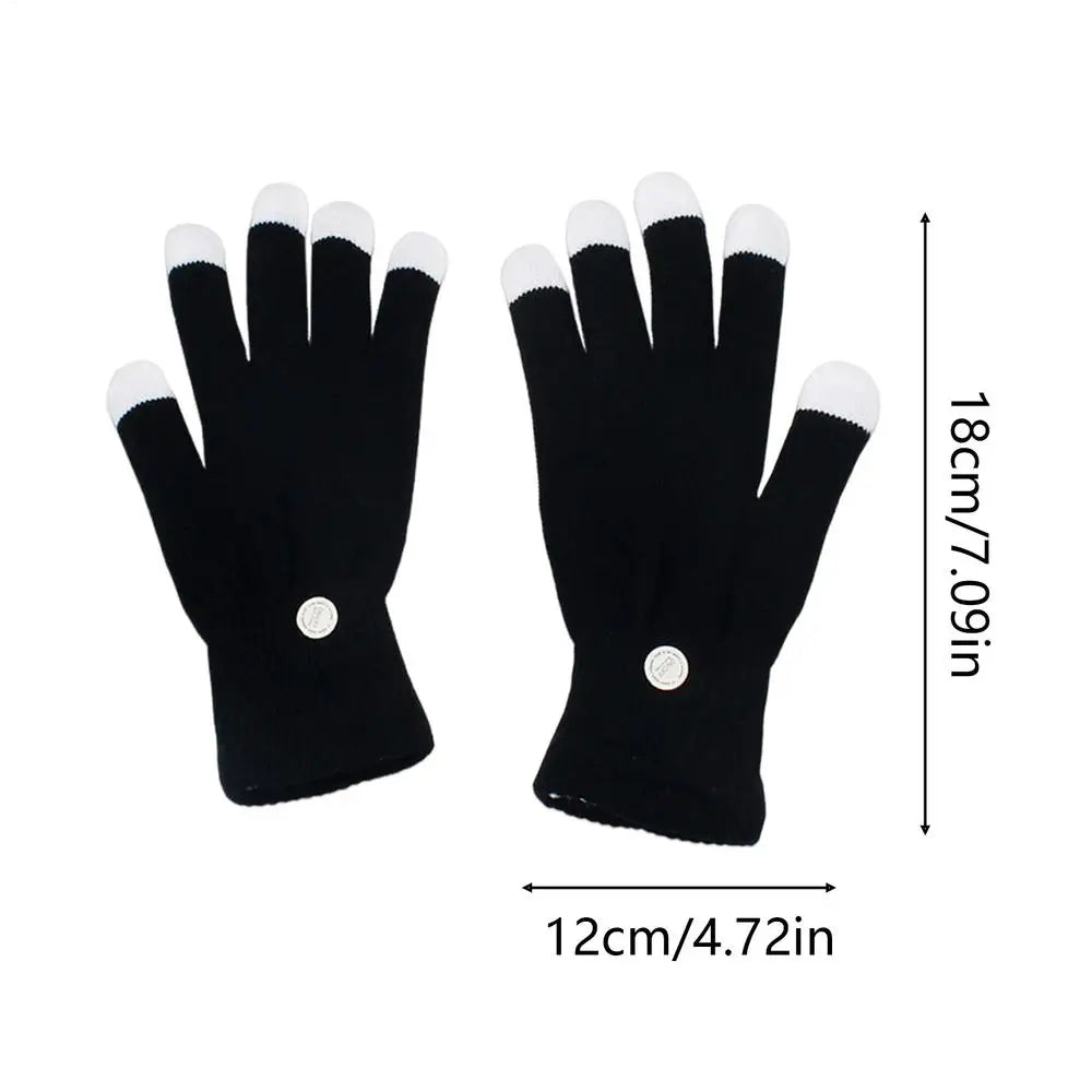 LED Light Up Gloves 7 Changing Adjustable Cool Kids Adult Party