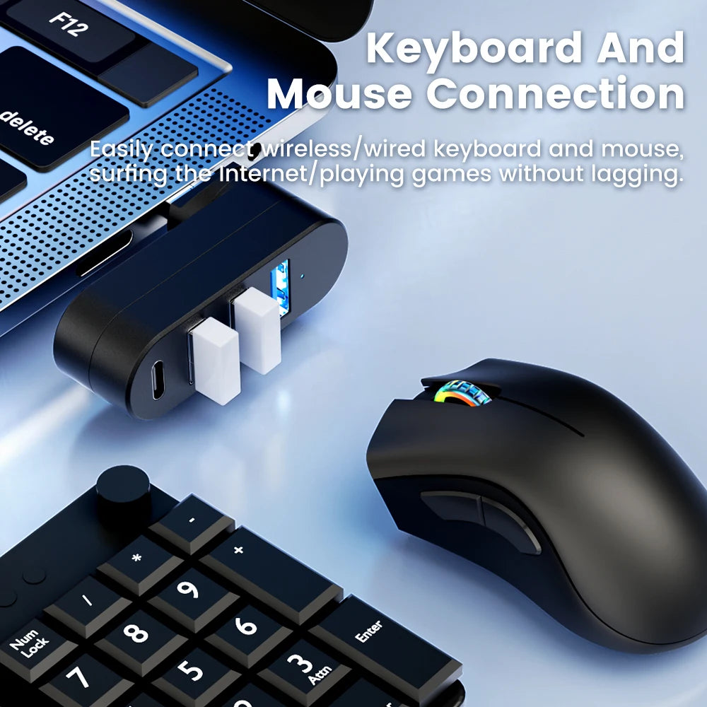 1 USB 3 0 Hub 180 Degree Rotation Port Multi C 2 Splitter Power Zpaxo