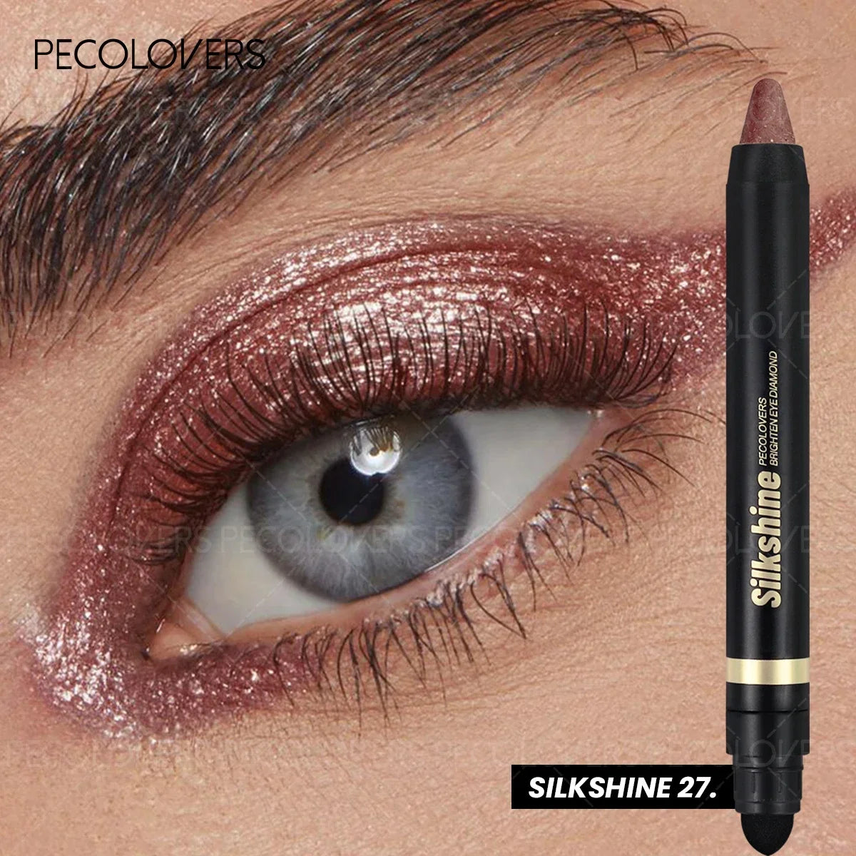 Smudge-proof Metallic Eyeshadow Stick Pearlescent Shimmer Quick Zpaxo 27