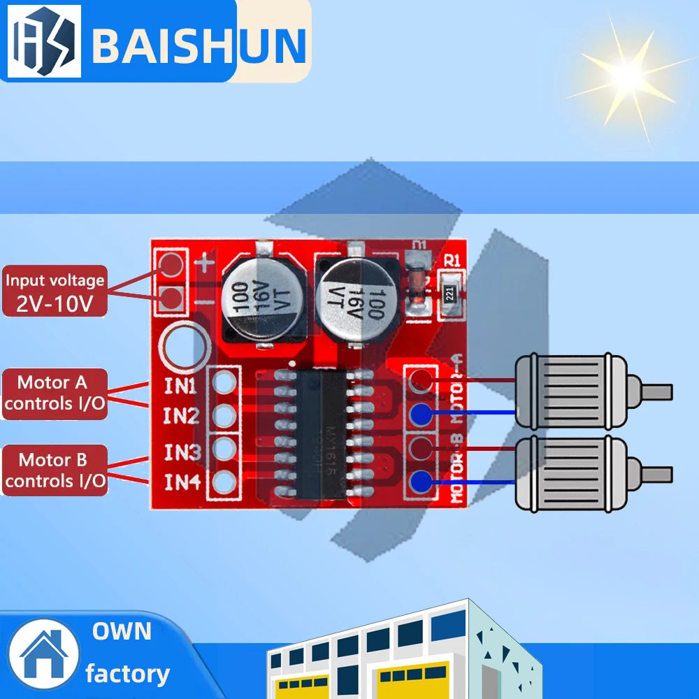 L298N Dual H-bridge Motor Driver Module PWM Speed Control Reversing Zpaxo