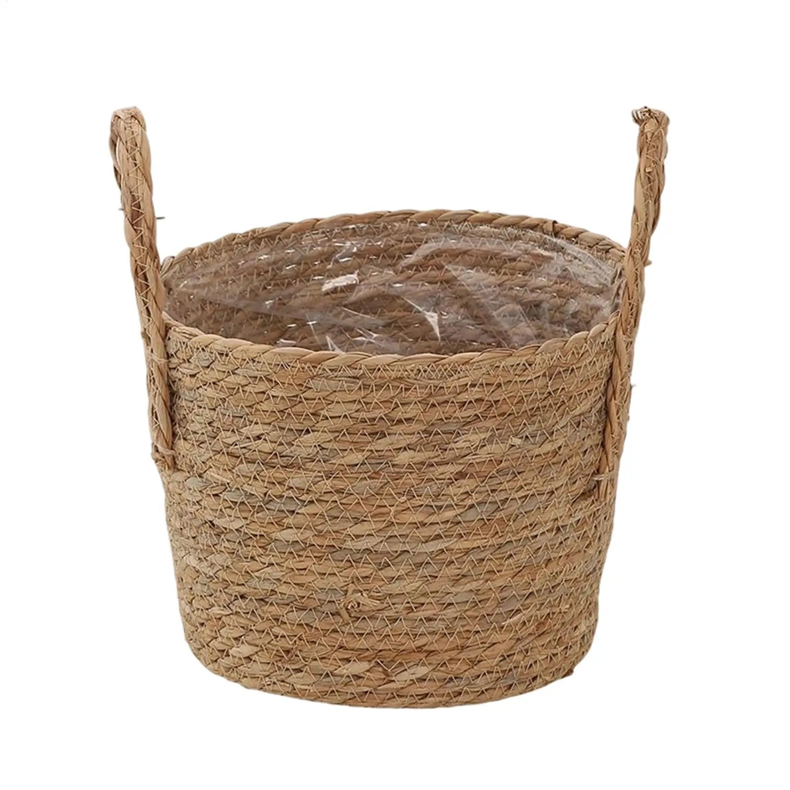 Wicker Rattan Straw Planter Basket – Home & Garden Decor Wicker Planter Basket Zpaxo